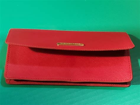 michael kors checkbook wallet red|Michael Kors red shoulder bag.